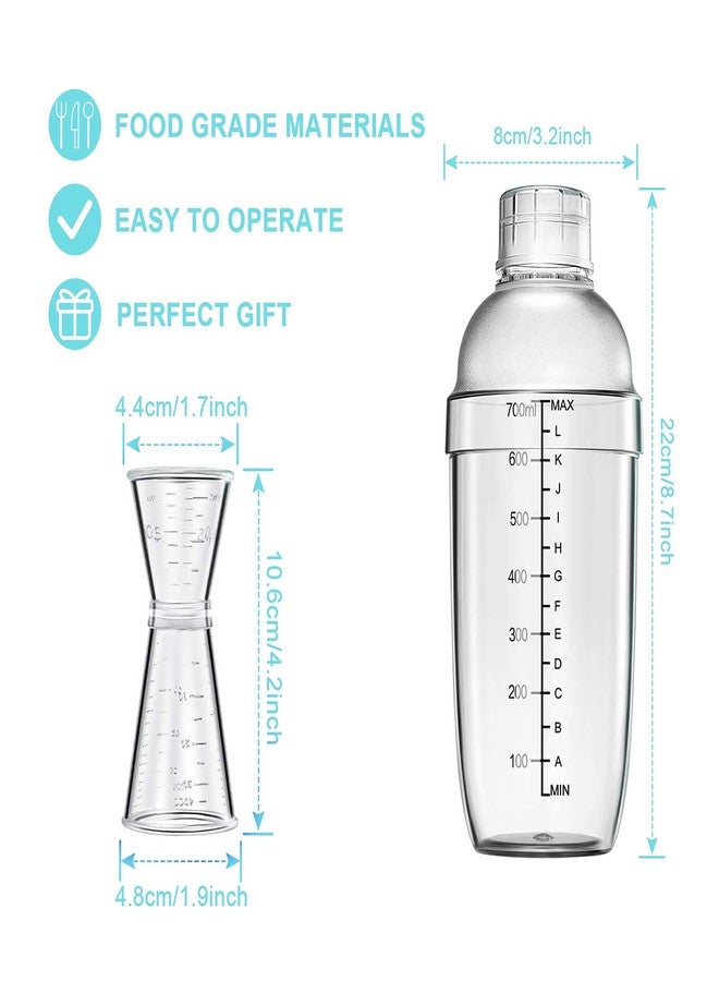 Another 4 pcs Clear Cocktail Shaker Set 2 pcs Plastic bar Shaker with 2 pcs Plastic Cocktail Double Measuring Jigger - Image 5
